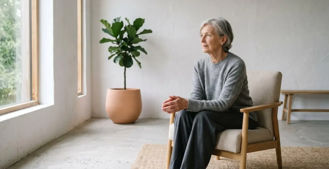 Personne âgée dans un moment de réflexion spirituelle personnelle et autonome