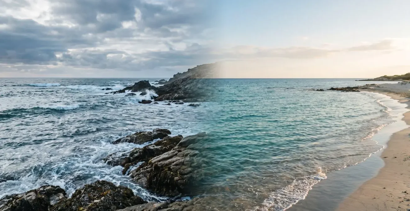 Contraste visuel entre deux environnements marins côtiers français : Atlantique et Méditerranée