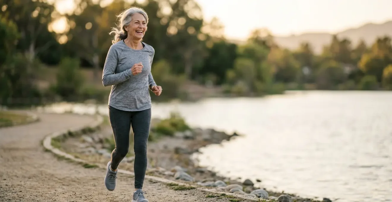 Senior actif pratiquant une activité physique en plein air avec vitalité et confiance